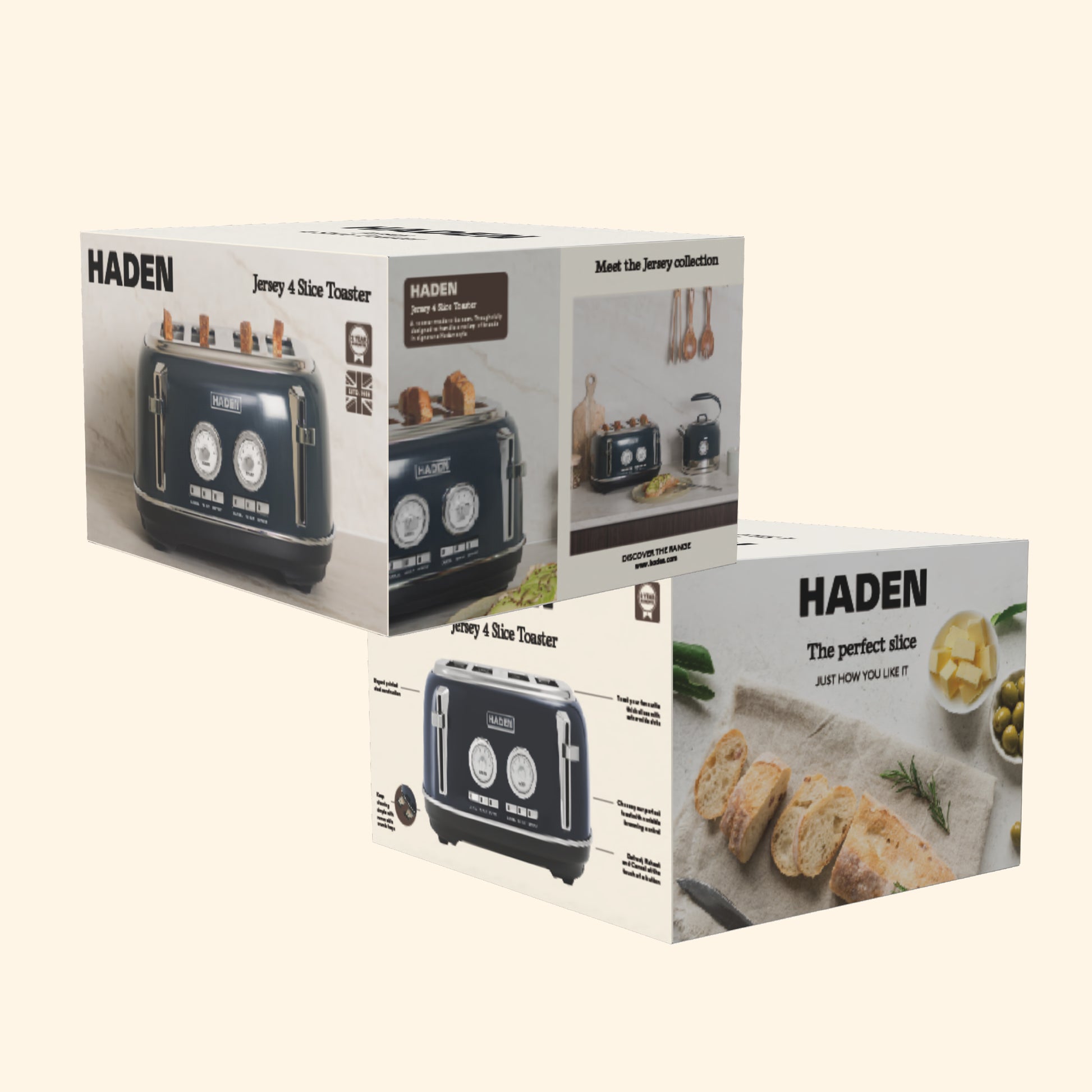 Haden Jersey Steel Blue 4 Slice Toaster Toasters Haden