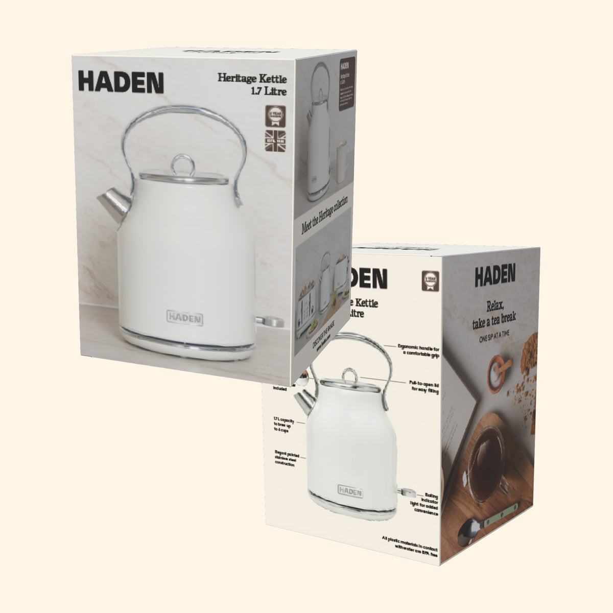 Haden Heritage Kettle – Ivory White Electric Kettles Haden