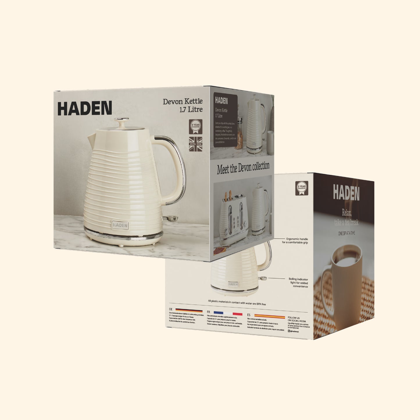 Haden Devon Kettle – Cream Electric Kettles Haden