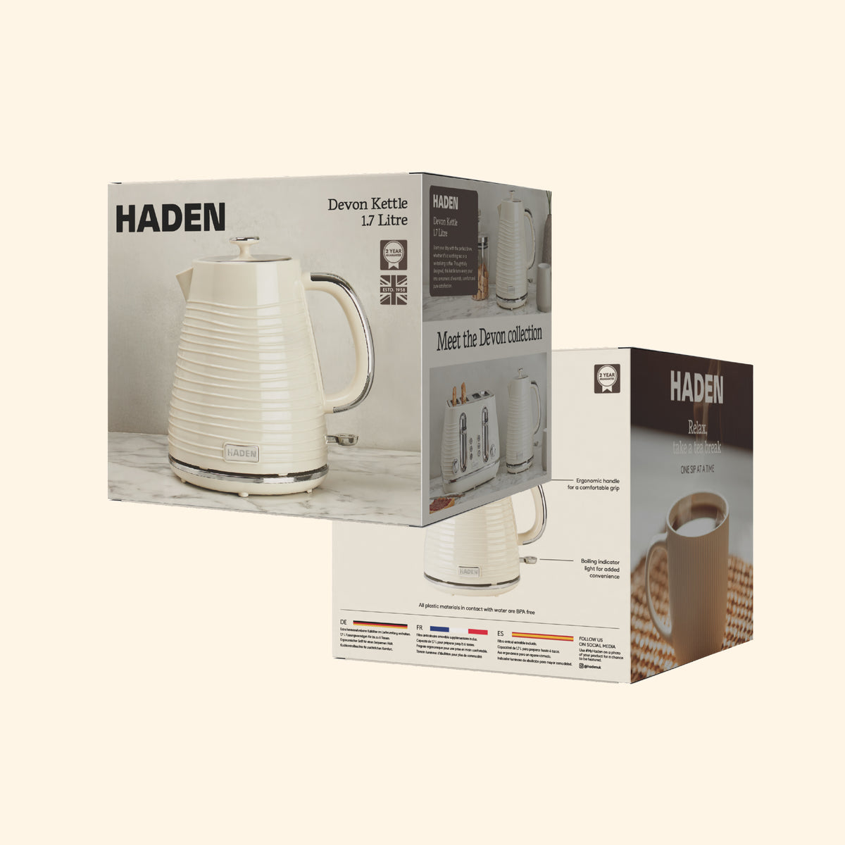 Haden Devon Kettle – Cream Electric Kettles Haden