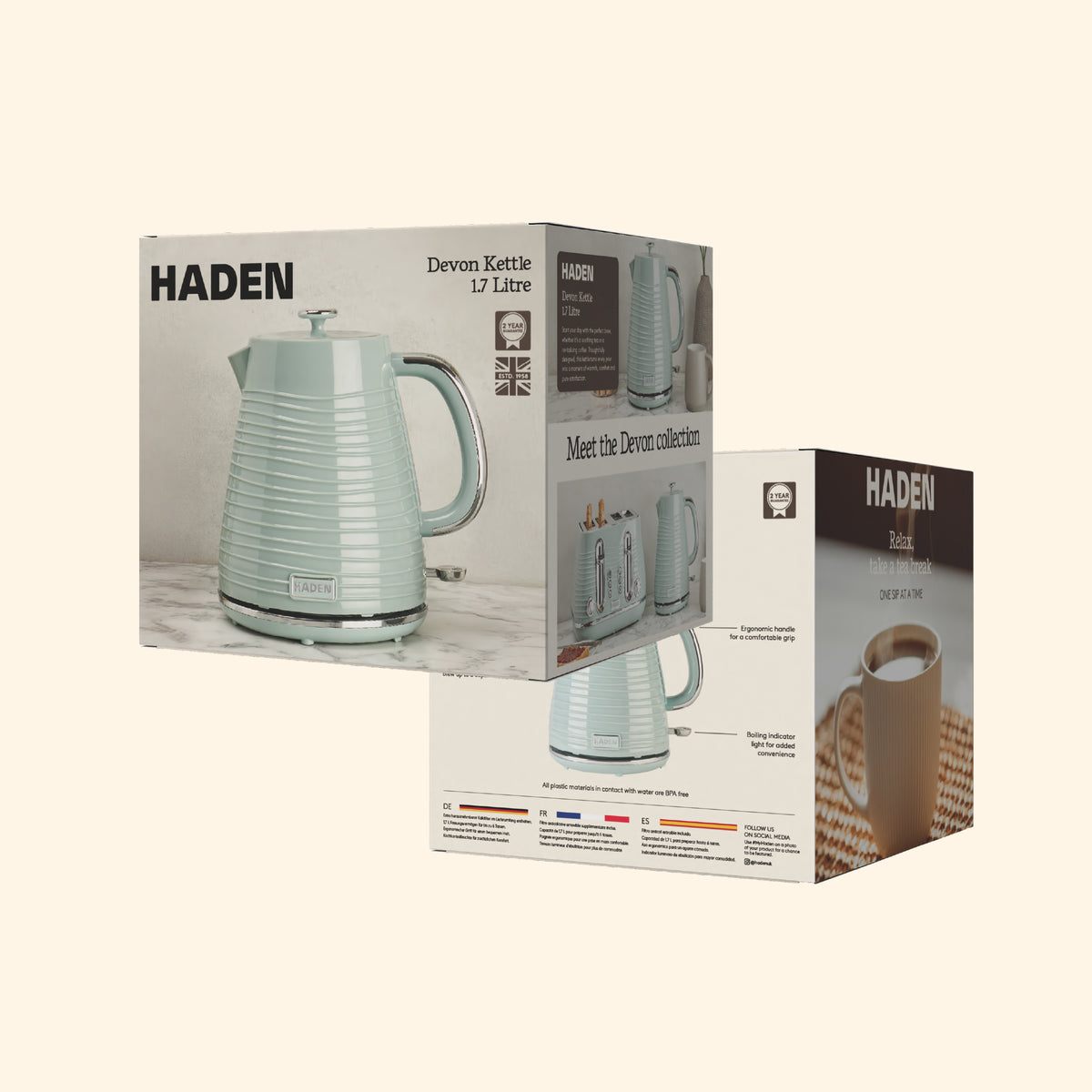 Haden Devon Kettle – Eucalyptus Green Electric Kettles Haden