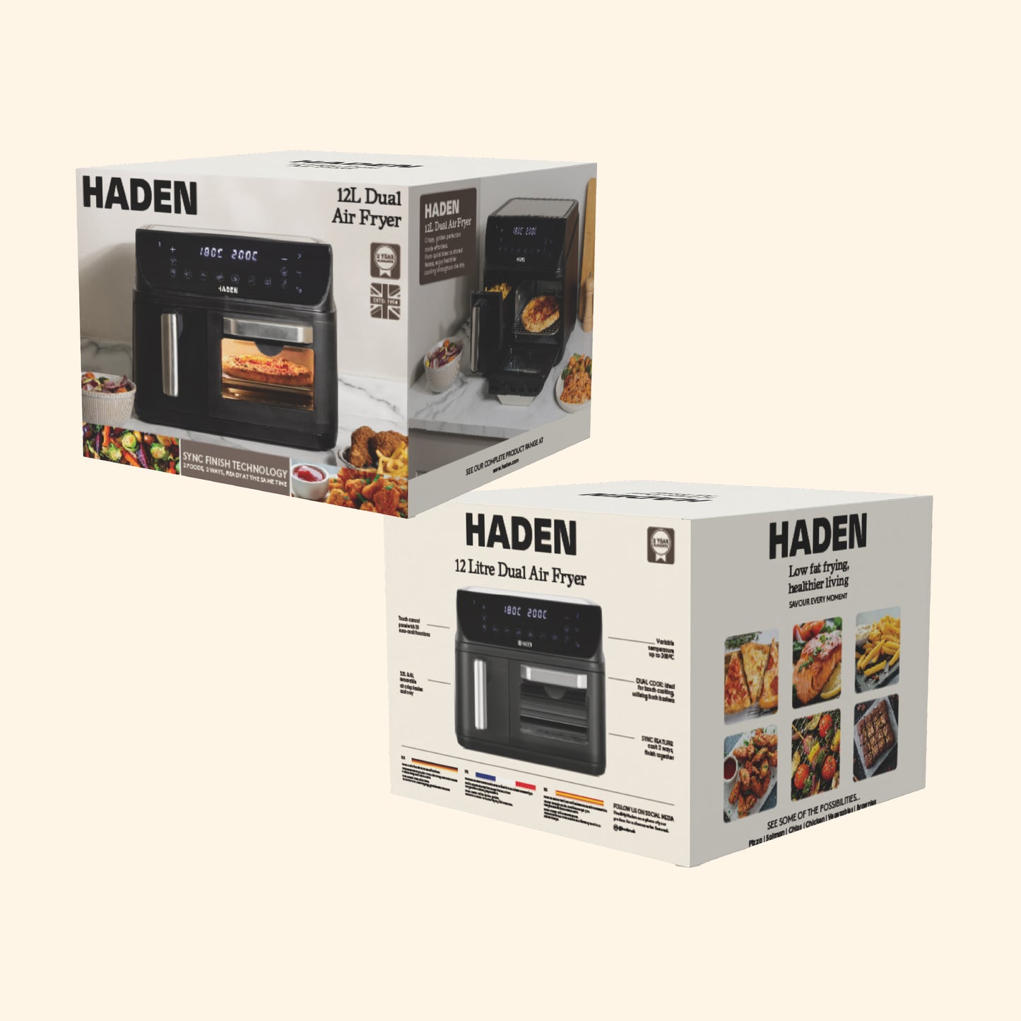 Haden 12L Dual Zone Air Fryer – Black Air Fryers Haden