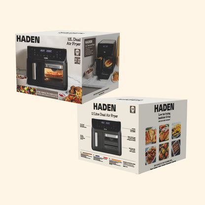 Haden 12L Dual Zone Air Fryer – Black Air Fryers Haden