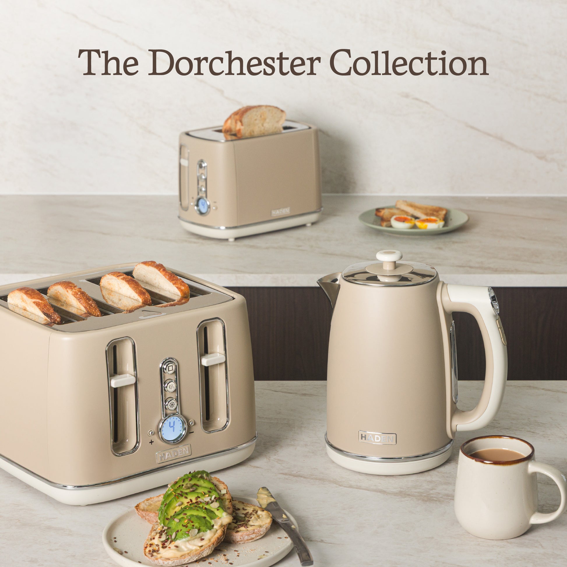 Haden Dorchester 4 Slice Toaster Cashmere Beige Toasters Haden
