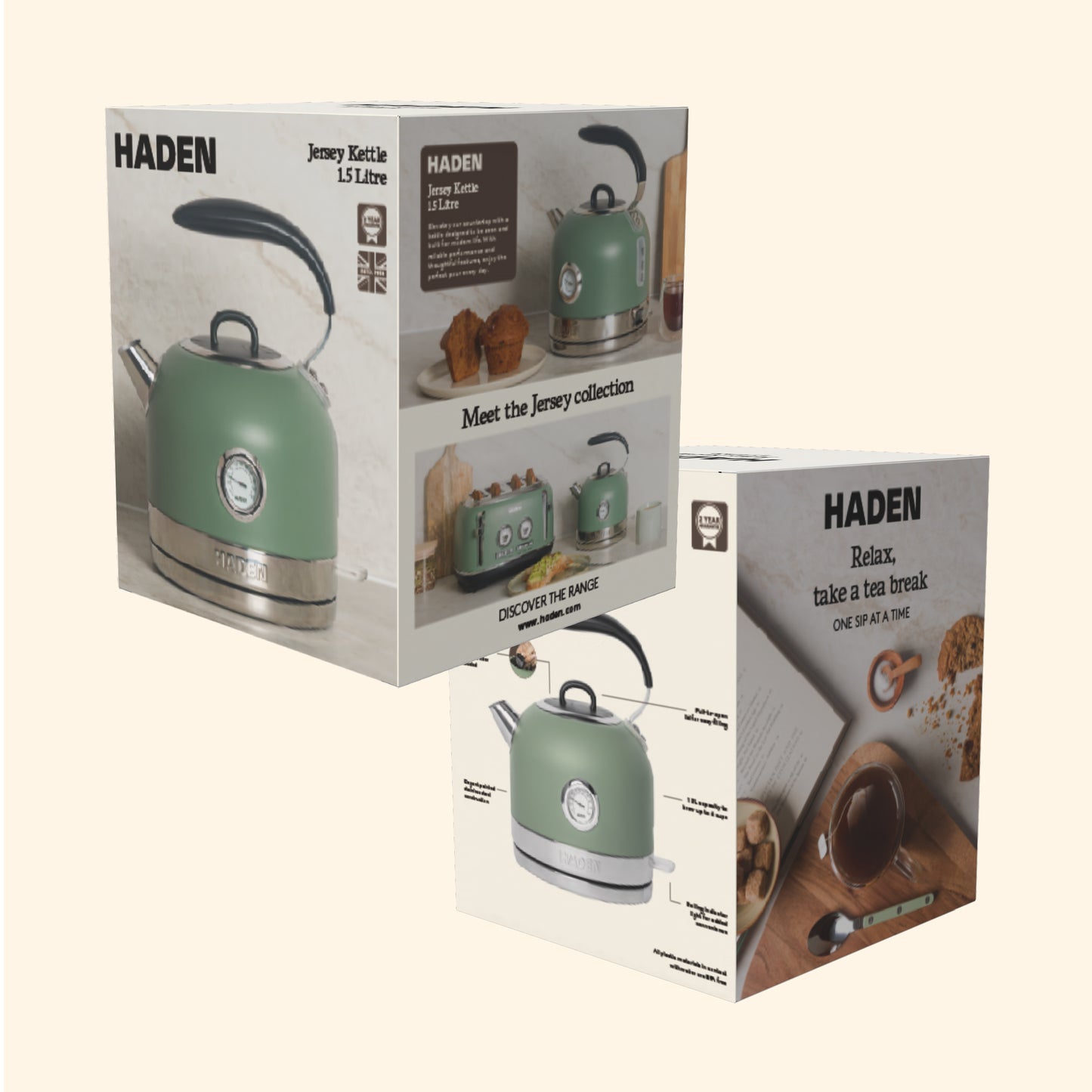Haden Jersey 1.5L Kettle Cedar Green Electric Kettles Haden