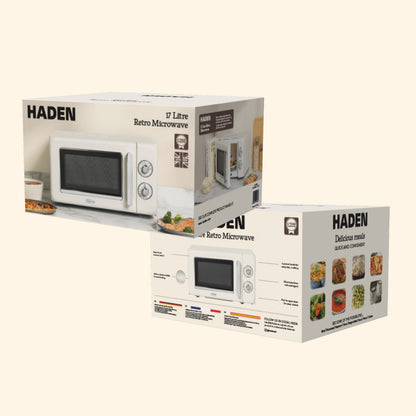 Haden 17L Retro Microwave – Cream Microwave Ovens Haden