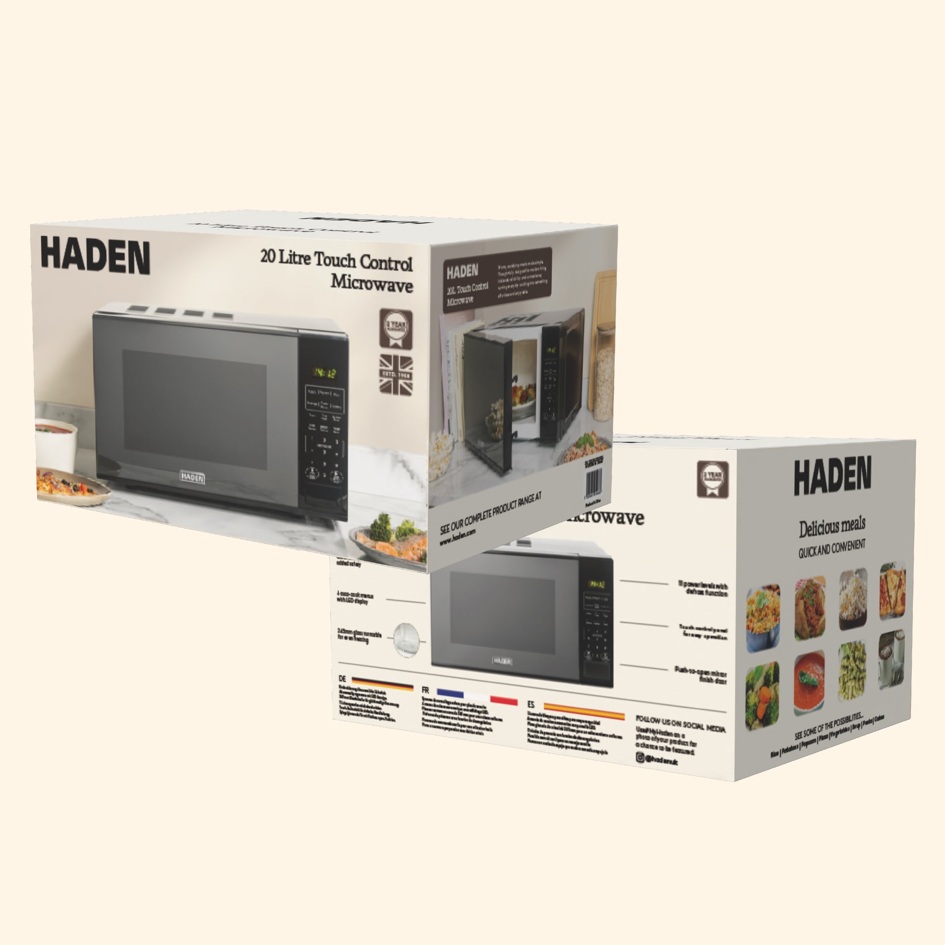 Haden 20L Touch Control Microwave in Black Microwave Ovens Haden