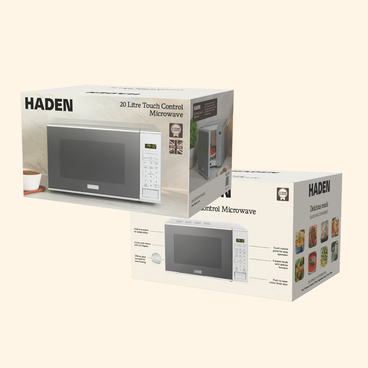 Haden 20L Touch Control Microwave – Stainless Steel Microwave Ovens Haden