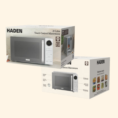 Haden 23L Touch Control Microwave – Silver Microwave Ovens Haden