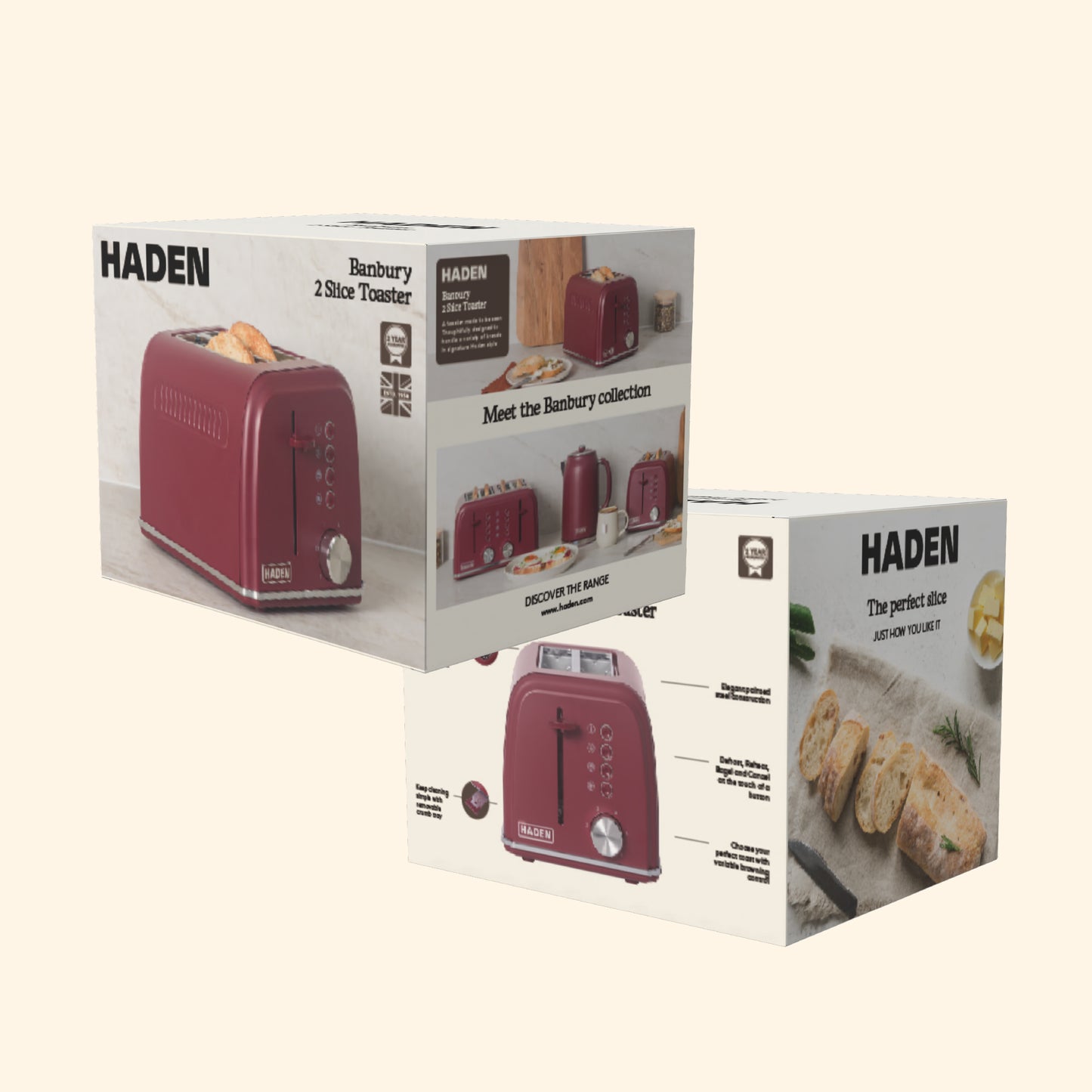 Haden Banbury 2 Slice Toaster Berry