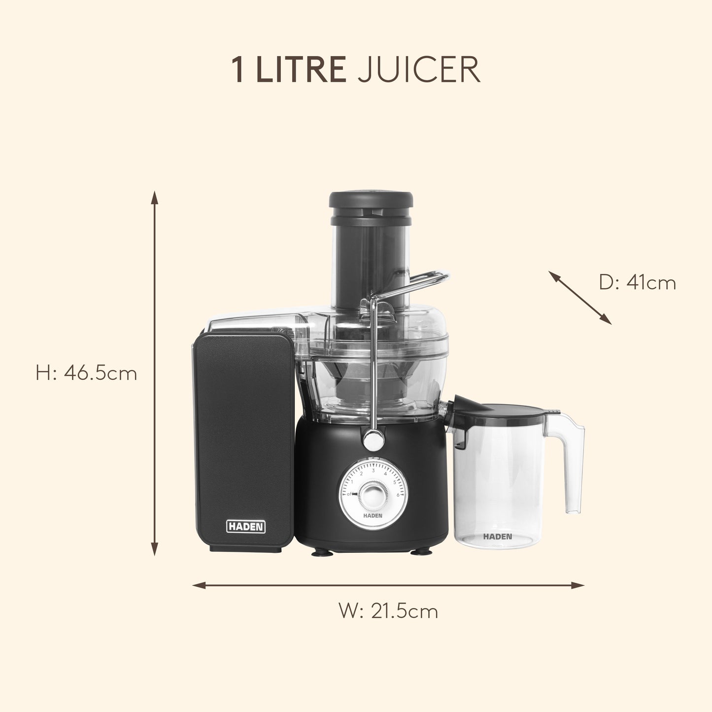 Haden 1L Juicer – Black Juicer Haden
