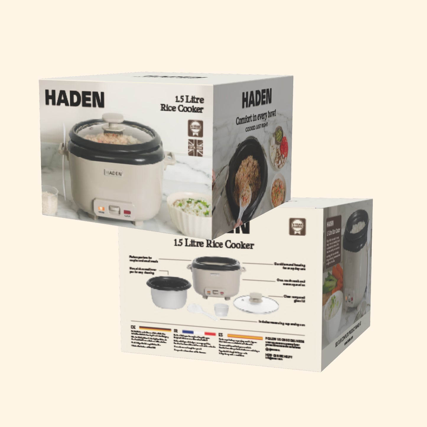 Haden 1.5L Rice Cooker – Putty Beige Rice Cooker Haden