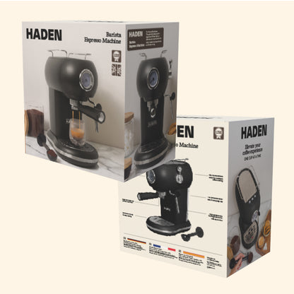 Haden Barista Espresso Machine – Black Coffee machine Haden