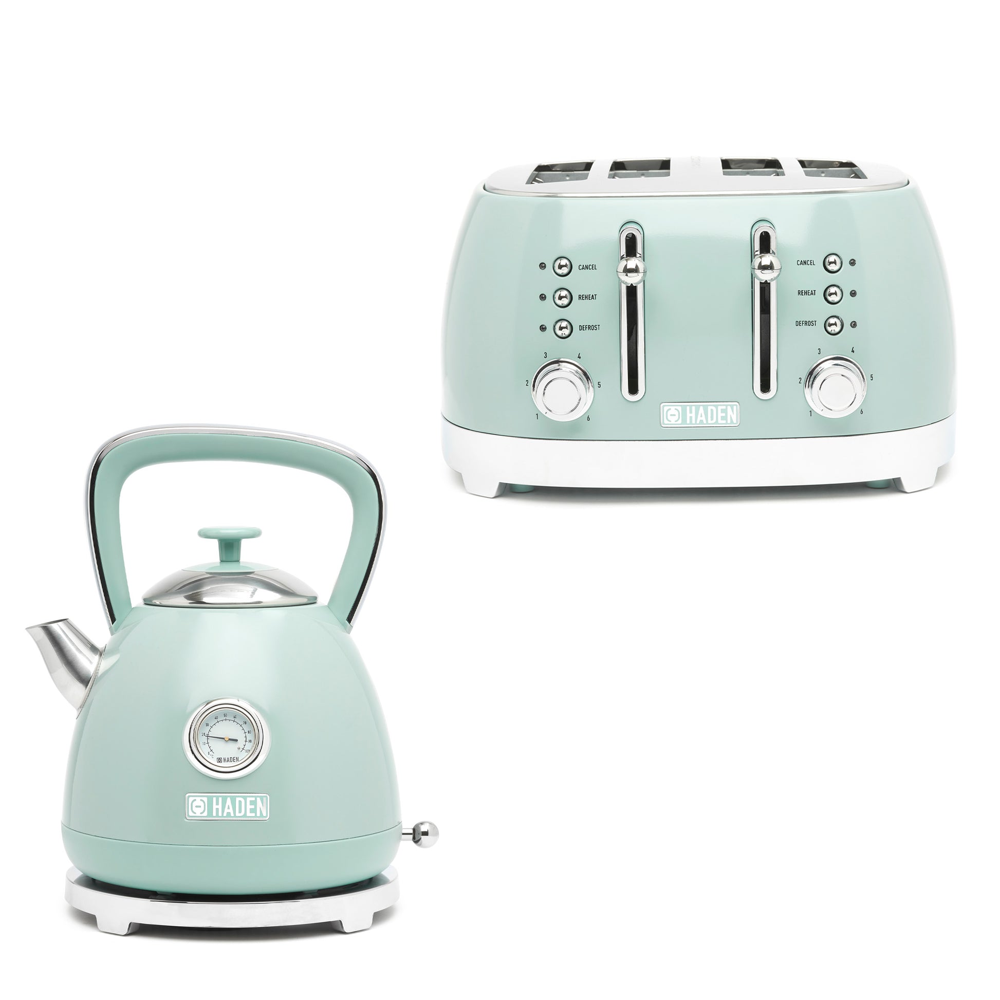 Haden Bristol Kettle & Toaster Bundle - Sage Bundle Haden