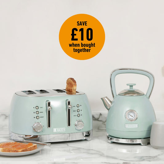 Haden Bristol Kettle & Toaster Bundle - Sage Bundle Haden