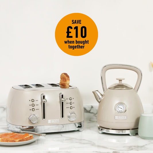 Haden Bristol Kettle & Toaster Bundle - Putty Bundle Haden