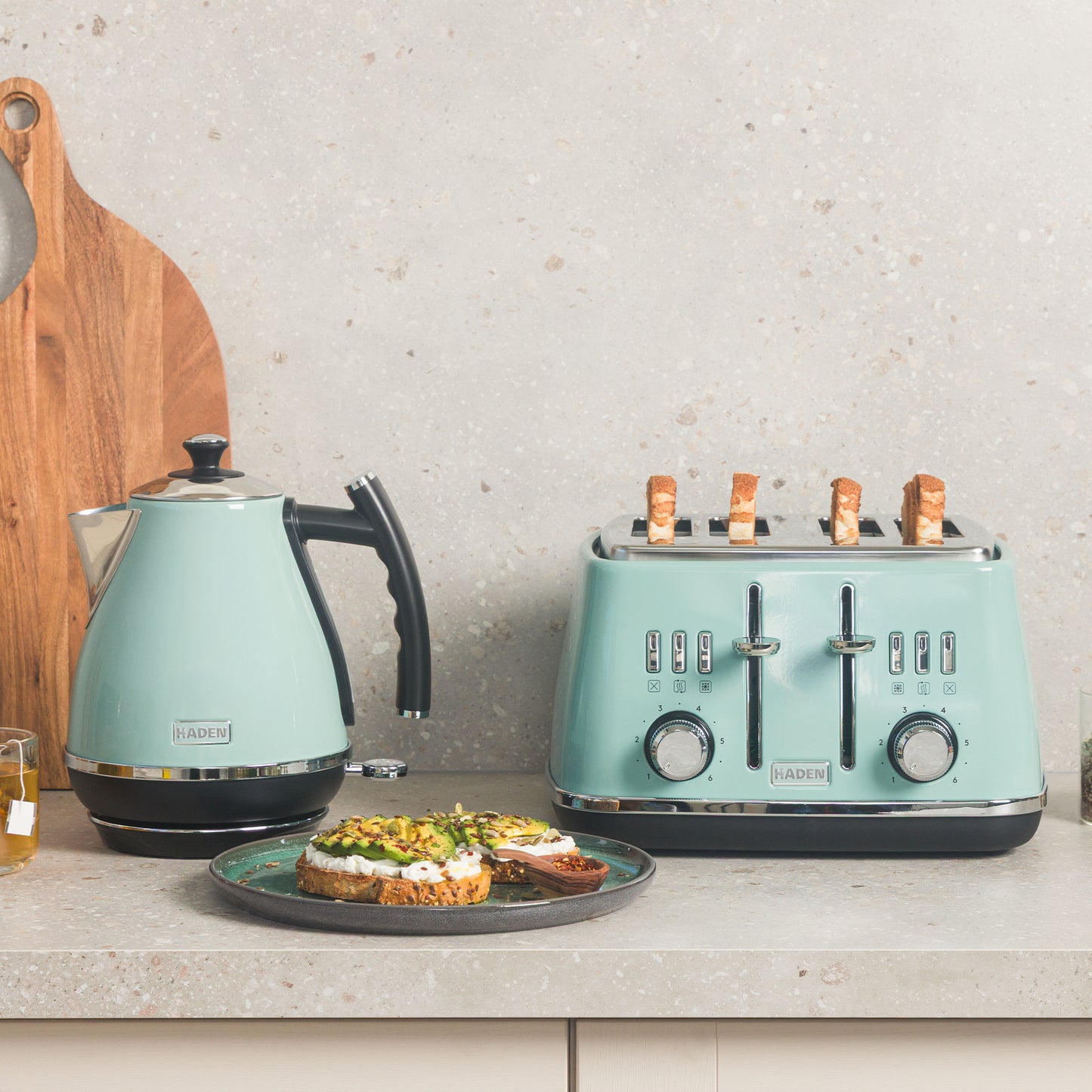 Haden Dorchester Sage Kettle and Toaster Bundle
