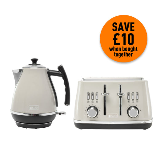 Haden Cotswold Bundle Kettle + Toaster – Putty