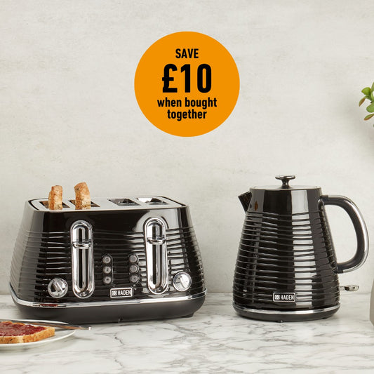 Haden Devon Black Kettle and Toaster Bundle Bundle Haden