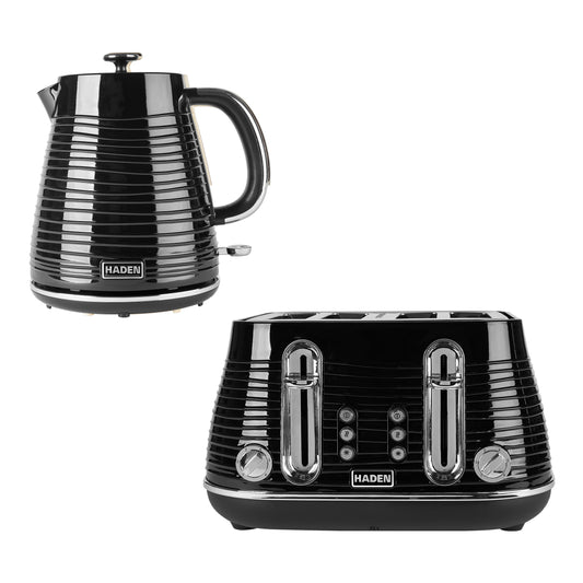 Haden Devon Black Kettle and Toaster Bundle Bundle Haden