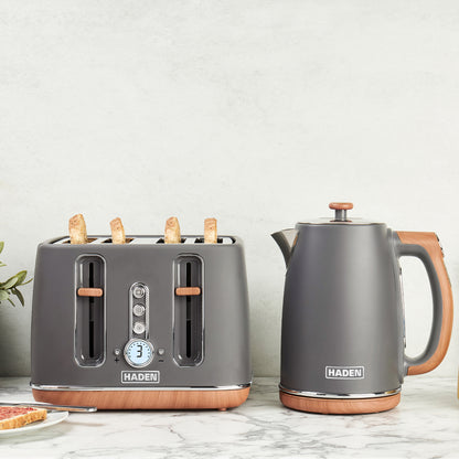 Haden Dorchester Pebble Grey Kettle and Toaster Bundle Bundle Haden