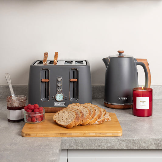 Haden Dorchester Bundle Kettle + Toaster - Grey Bundle Haden