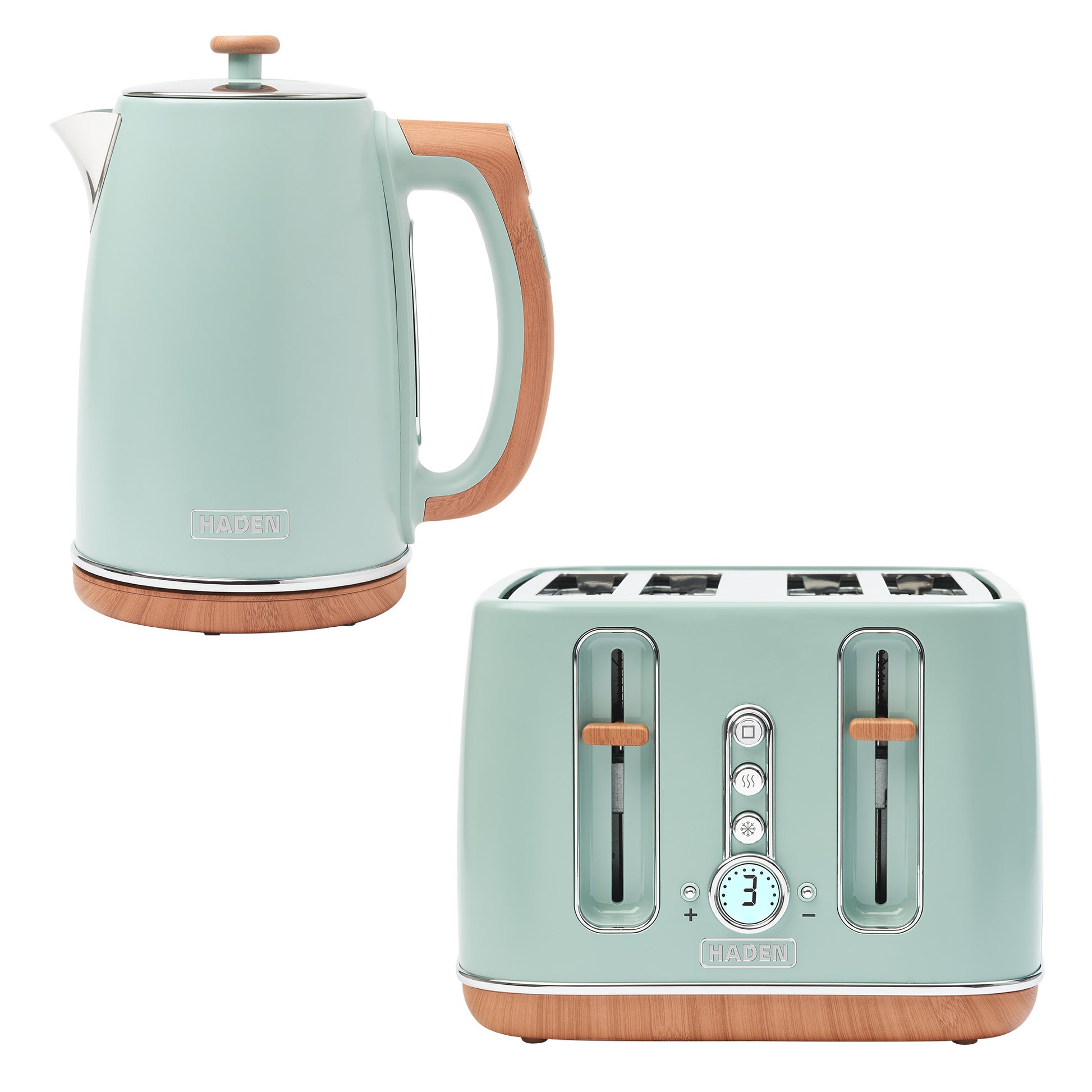 Haden Dorchester Bundle Kettle + Toaster - Sage Bundle Haden