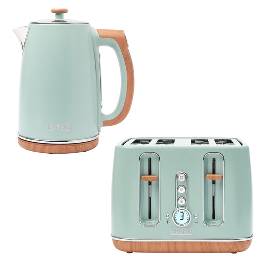 Haden Dorchester Bundle Kettle + Toaster - Sage Bundle Haden