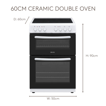 HE50DOMW 50cm Ceramic Double Oven electric cooker Haden