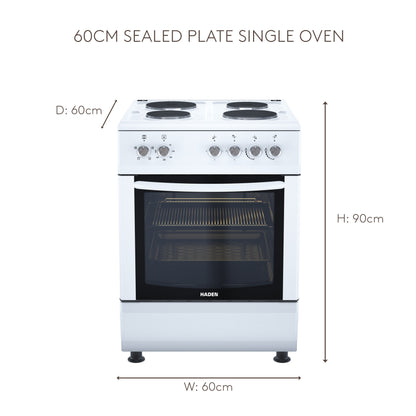 HE61SW 60cm Sealed Plate Single Oven Cookers Haden