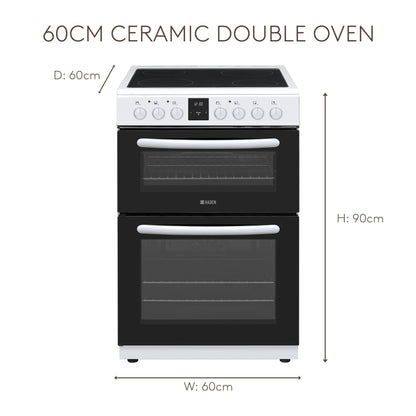 HE65DOPW 60cm Ceramic Double Oven Cookers Haden