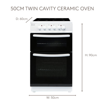 HECT50W50cm Twin Cavity Ceramic Oven Cookers Haden