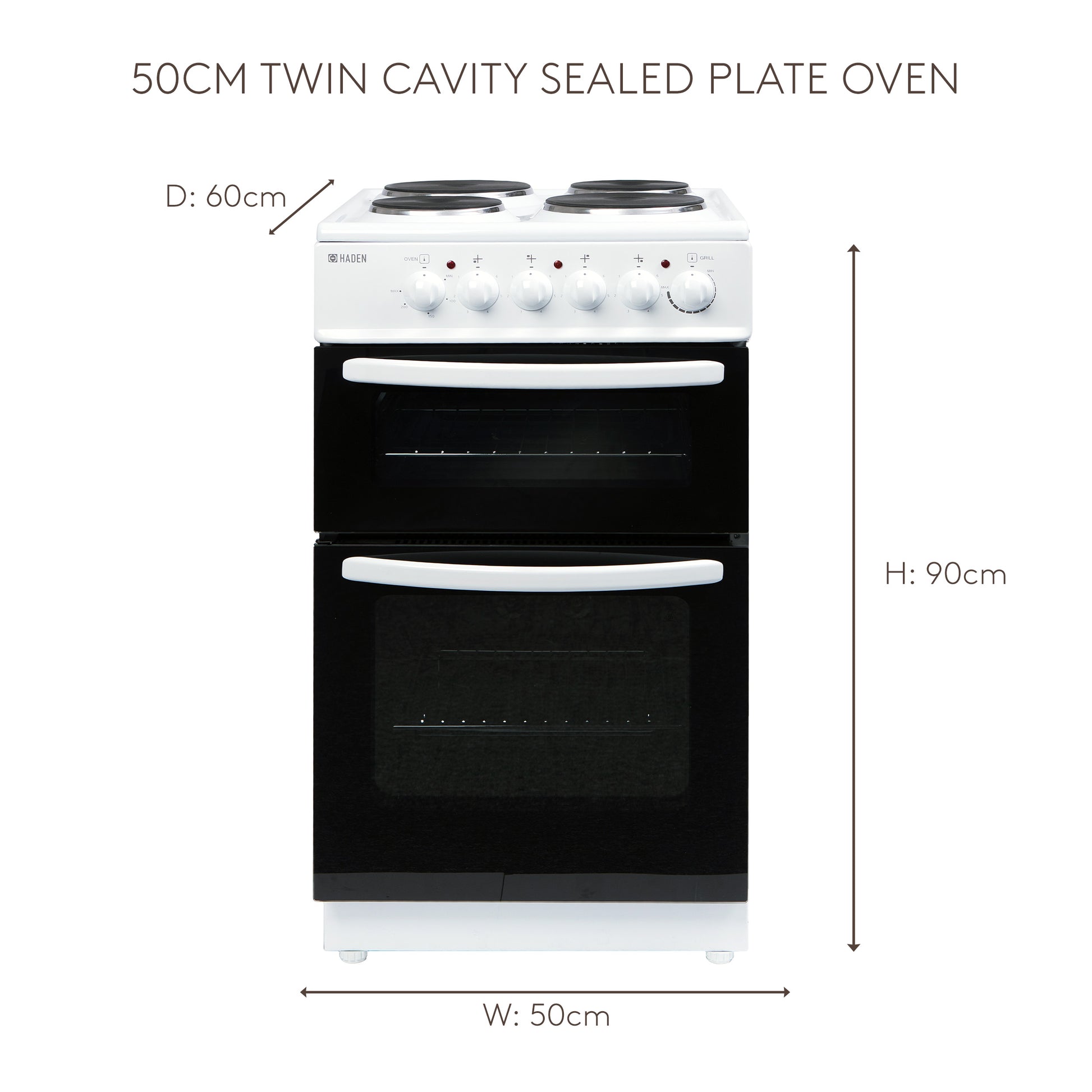 HEST50W 50cm Twin Cavity Sealed Plate Oven Cookers Haden
