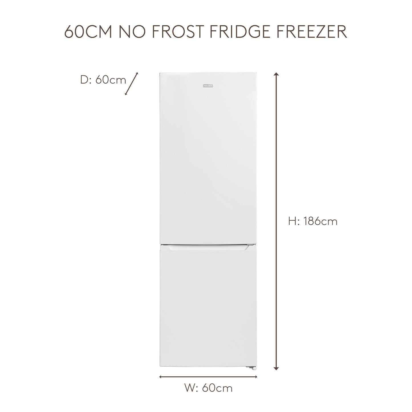 HFF293W 60cm Total No Frost Fridge Freezer Refrigerators Haden