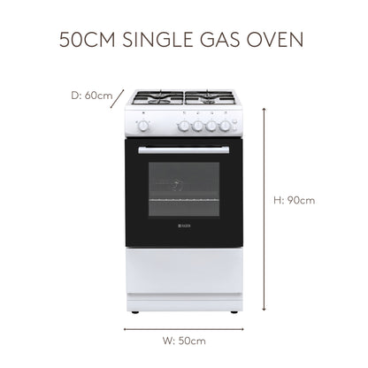 HG52SW 50cm Single Gas Oven Cookers Haden