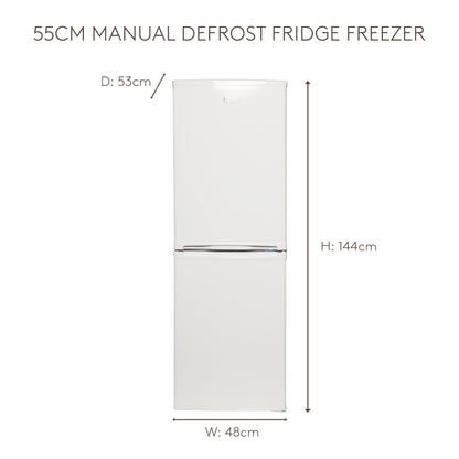 HK144W-E 48cm Manual Defrost Fridge Freezer Refrigerators Haden