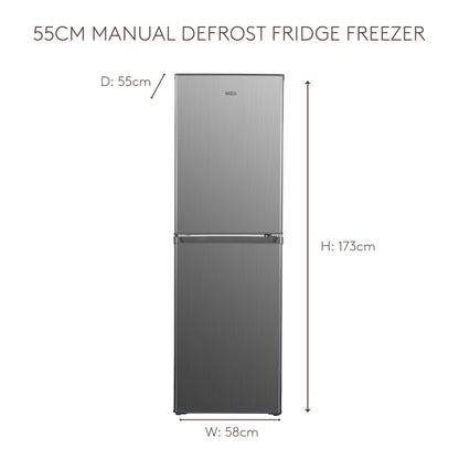 HK240IX 55cm Manual Defrost Fridge Freezer - Inox Refrigerators Haden