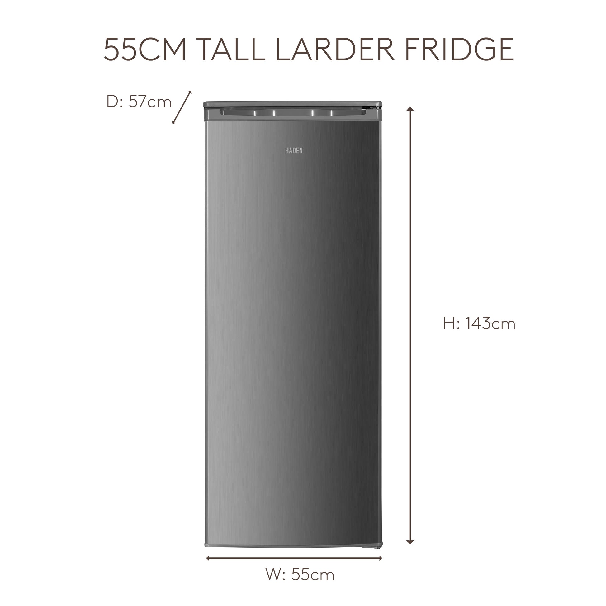 HL316IX 55cm Tall Larder Fridge - Inox Refrigerators Haden