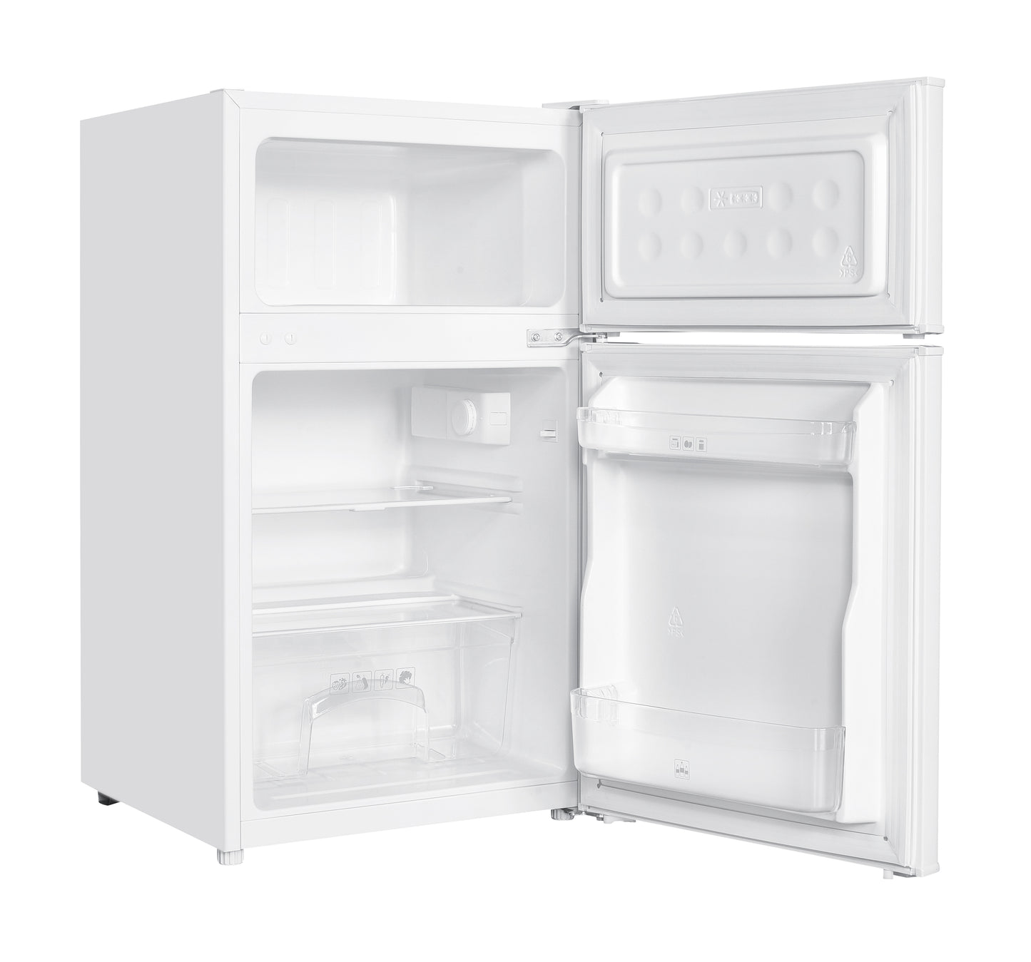 Haden White HR115W 48cm Double Door Under Counter Fridge Freezer Kitchen Haden