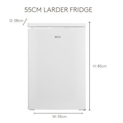 HR128W-E 55cm Larder Fridge - White Refrigerators Haden