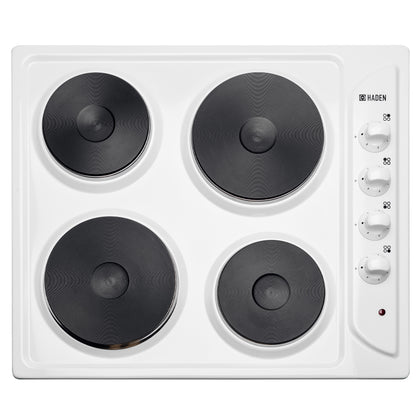 HSP60W 60cm Solid Plate Hob - White Hobs Haden