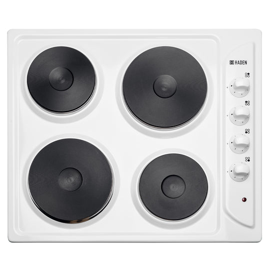 HSP60W 60cm Solid Plate Hob - White Hobs Haden