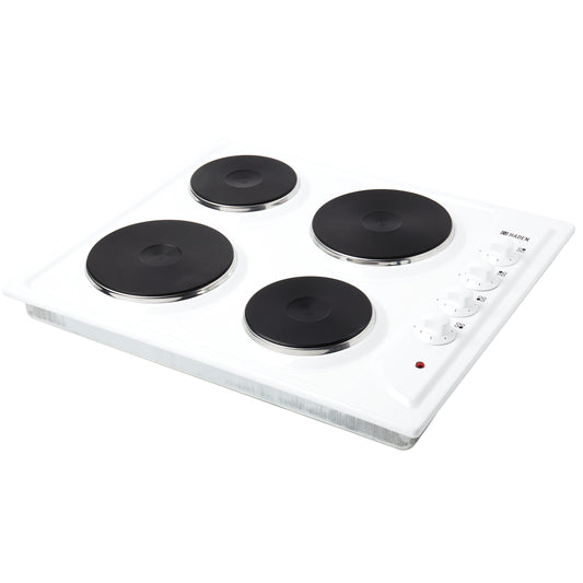 HSP60W 60cm Solid Plate Hob - White Hobs Haden