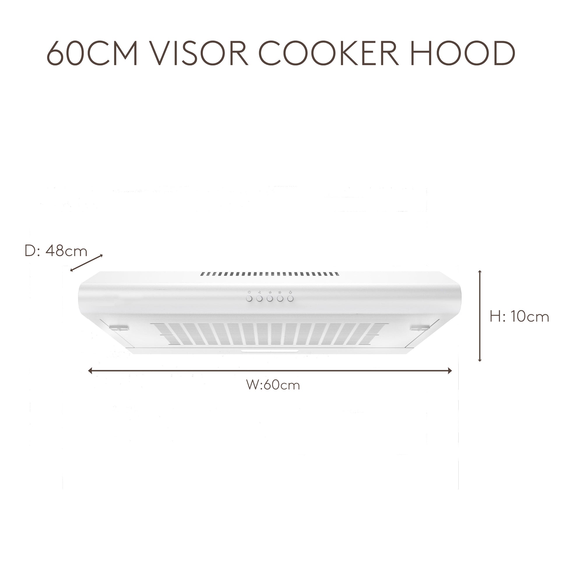 HVH60W-B 60cm Visor Cooker Hood - White cooker hood Haden