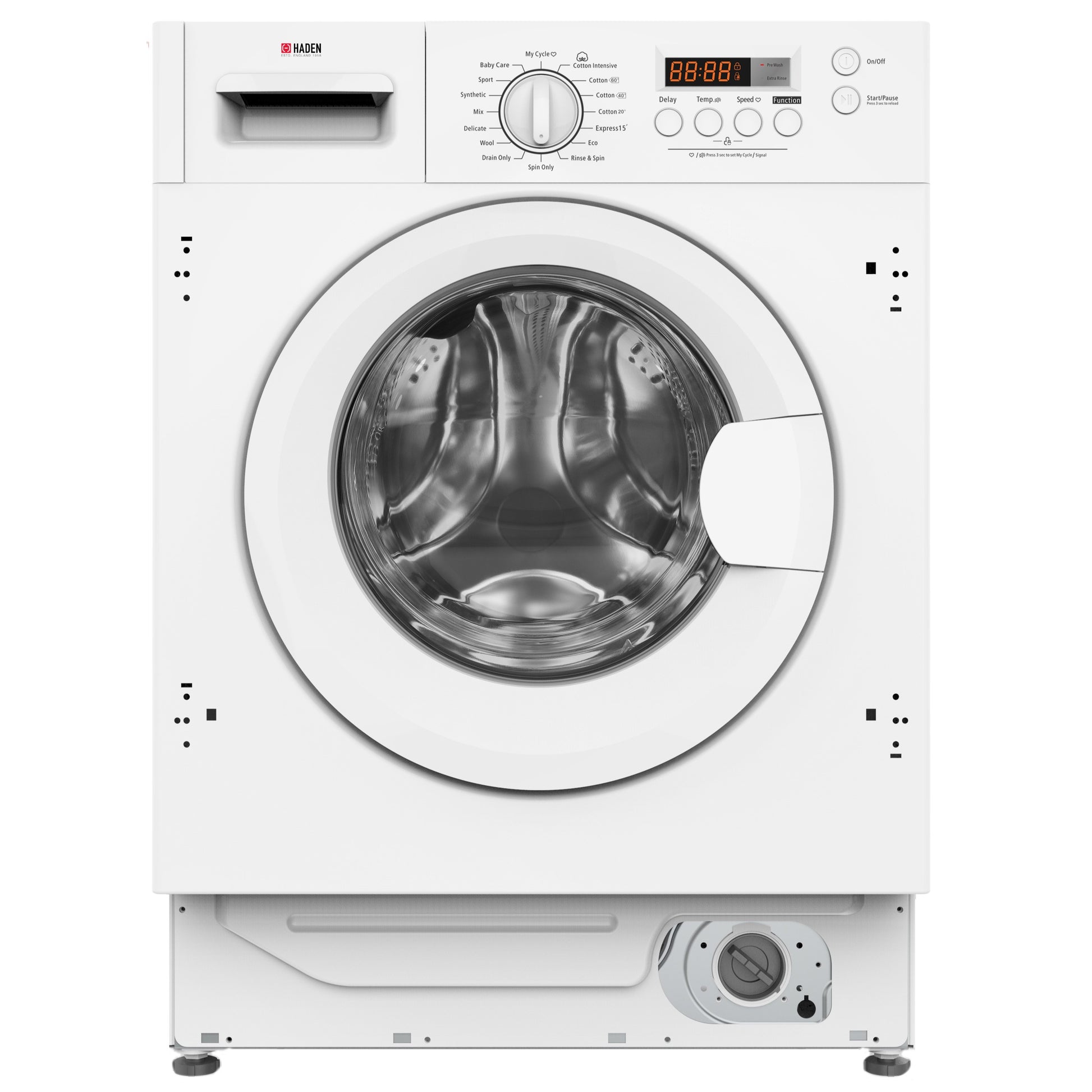 Haden White HWDI1480 Integrated 8kg 1400rpm Washer Dryer Washing Machines Haden