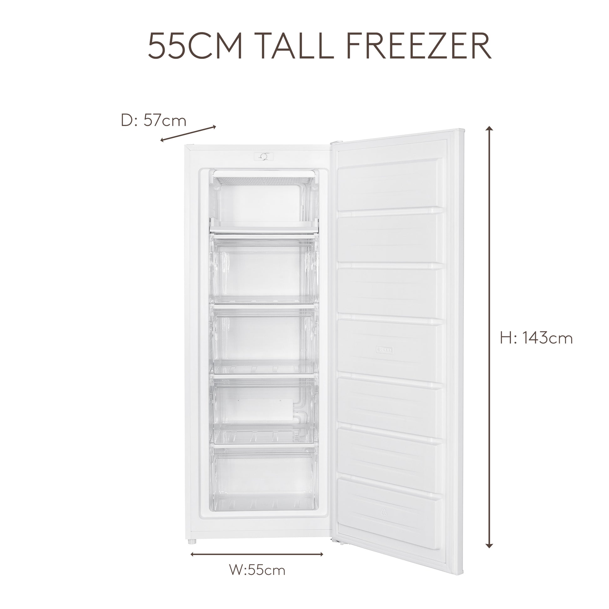 HZ218WH-E 55cm Tall Freezer - White Refrigerators Haden