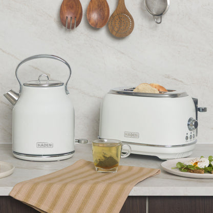 Haden Heritage Kettle and 2 Slice Toaster Bundle – Ivory White Bundle Haden