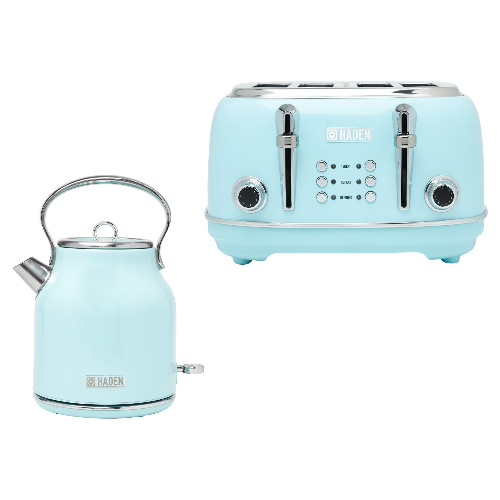Haden Heritage Turquoise Bundle – Set of Kettle + 4 Slice Toaster Bundle Haden