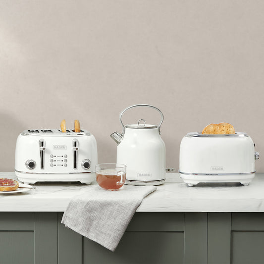 Haden Heritage Ivory Kettle and 4 Slice Toaster Twin Pack Bundle Haden