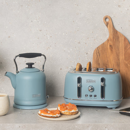 Haden Highclere Poole Blue Kettle and Toaster Bundle Bundle Haden